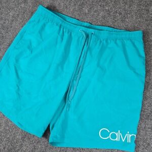 Calvin Klein Swim Trunks Turquoise‎ Blue Drawstring XXL